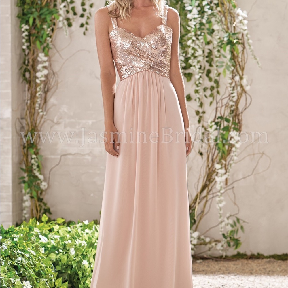 Jasmine Long Sweetheart Sequin Bridesmaid Dress